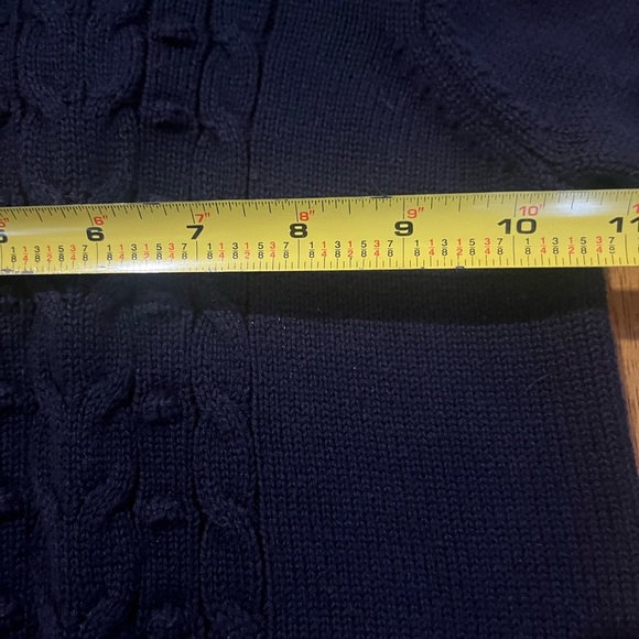 Janie and Jack Blue Cable Knit Teal Tartan Collar Sweater SZ 3 - Picture 11 of 13